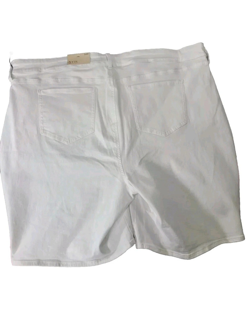 Nydj Women's Shorts Plus Size 24W Ella Side Slits Optic White Stretch New 20 - Picture 2 of 10